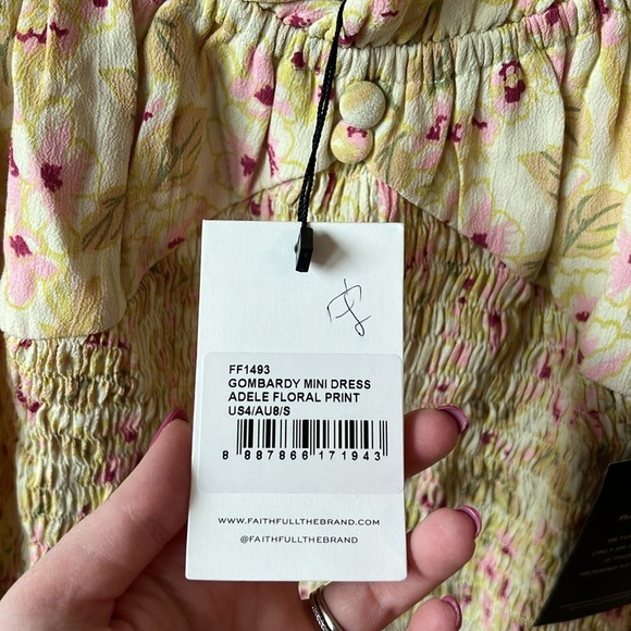 NWT Faithfull The Brand Gombardy Mini Dress Adele Floral Print - Picture 7 of 10